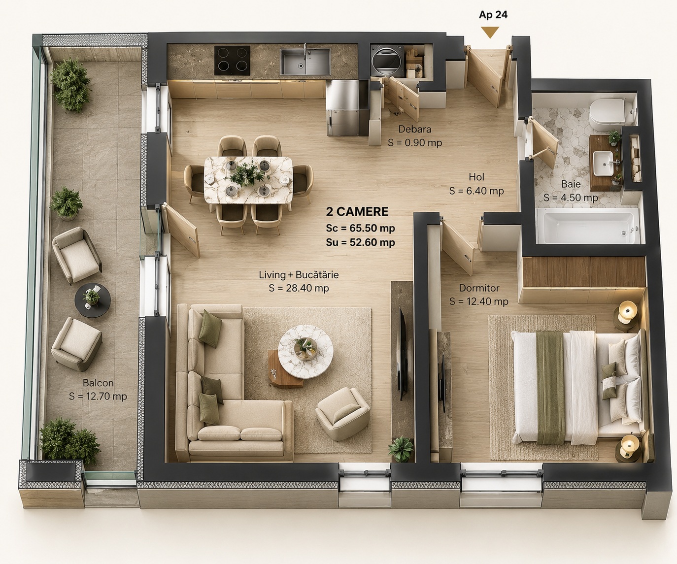 Apartament 2 camere Magnolia Paulesti